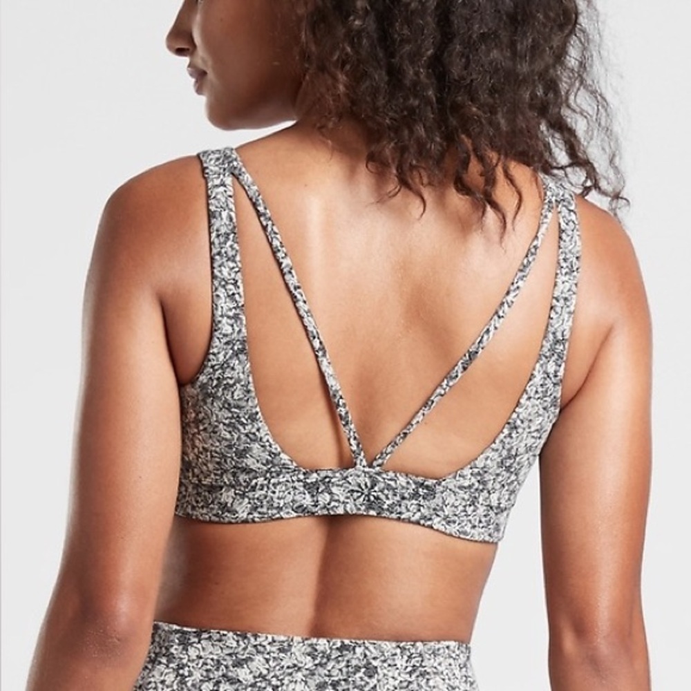 Athleta Moonflower Jacquard Bra Size Small Textured Yoga Bra - Picture 2 of 10